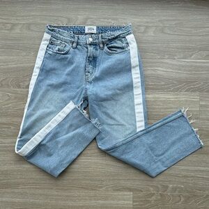 Light Blue Women’s Jeans with White Side Stripe